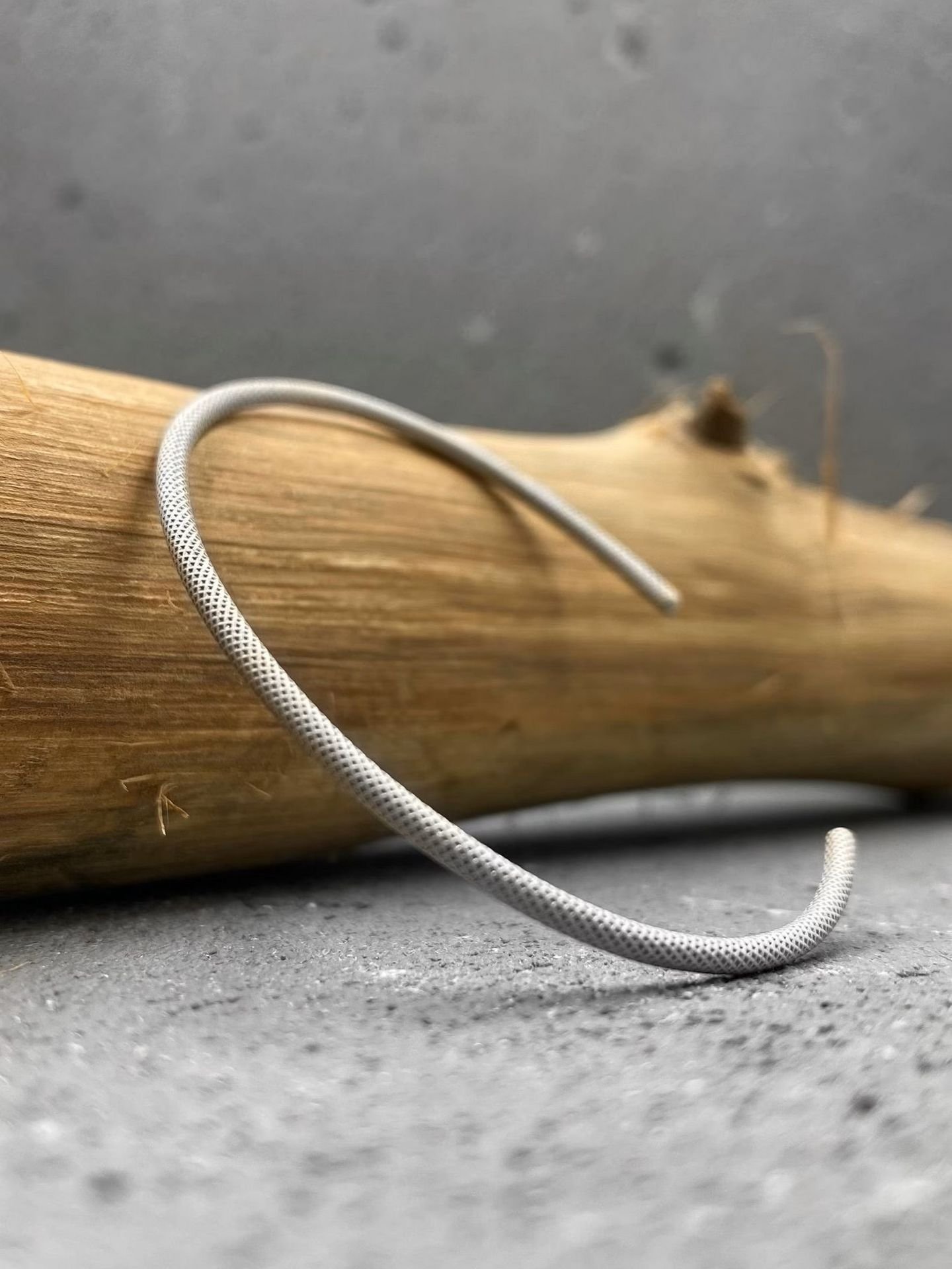 Textured cuff bracelet in oxidized sterling silver