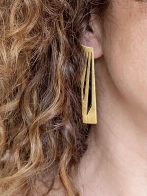 Statement stud earrings in gold plated sterling silver