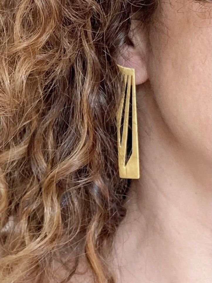 Statement stud earrings in gold plated sterling silver