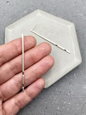 Bar earrings with oxidised details in sterling silver