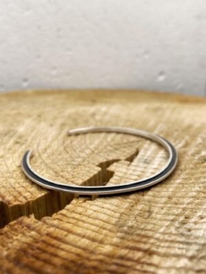 Second image of product: Modern cuff bracelet in oxidized sterling silver