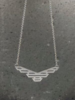 Second image of product: Modern sterling silver necklace in art deco design