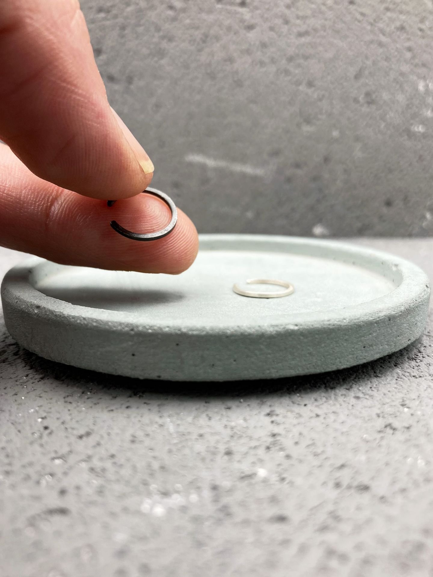 Silver & black sterling silver minimalist ear cuff set