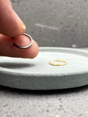 Second image of product: Gold & Black sterling silver minimalist ear cuff set