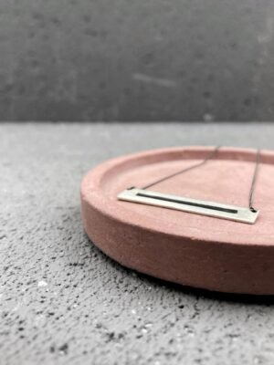 Modern necklace with oxidised details in sterling silver