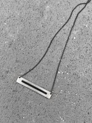 Second image of product: Modern necklace with oxidised details in sterling silver