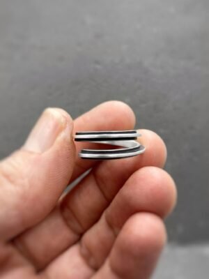 Second image of product: Modern wrap ring in oxidized sterling silver