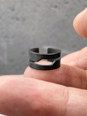 Second image of product: Geometric oxidised geometric ear cuff in sterling silver