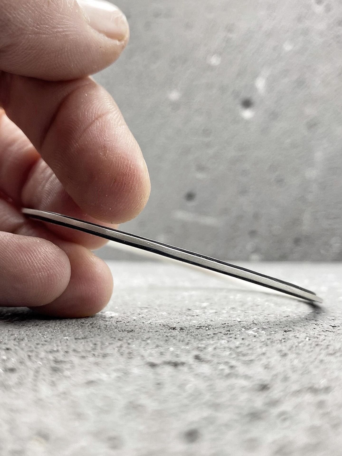 Third image of product: Modern bangle bracelet in oxidized sterling silver