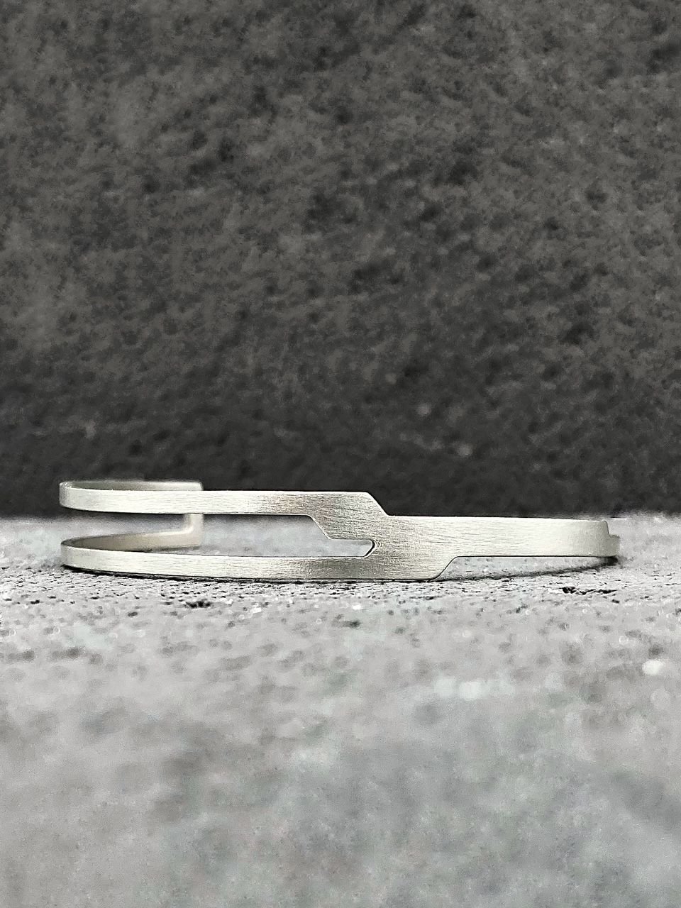 Minimalist geometric cuff bracelet in sterling silver