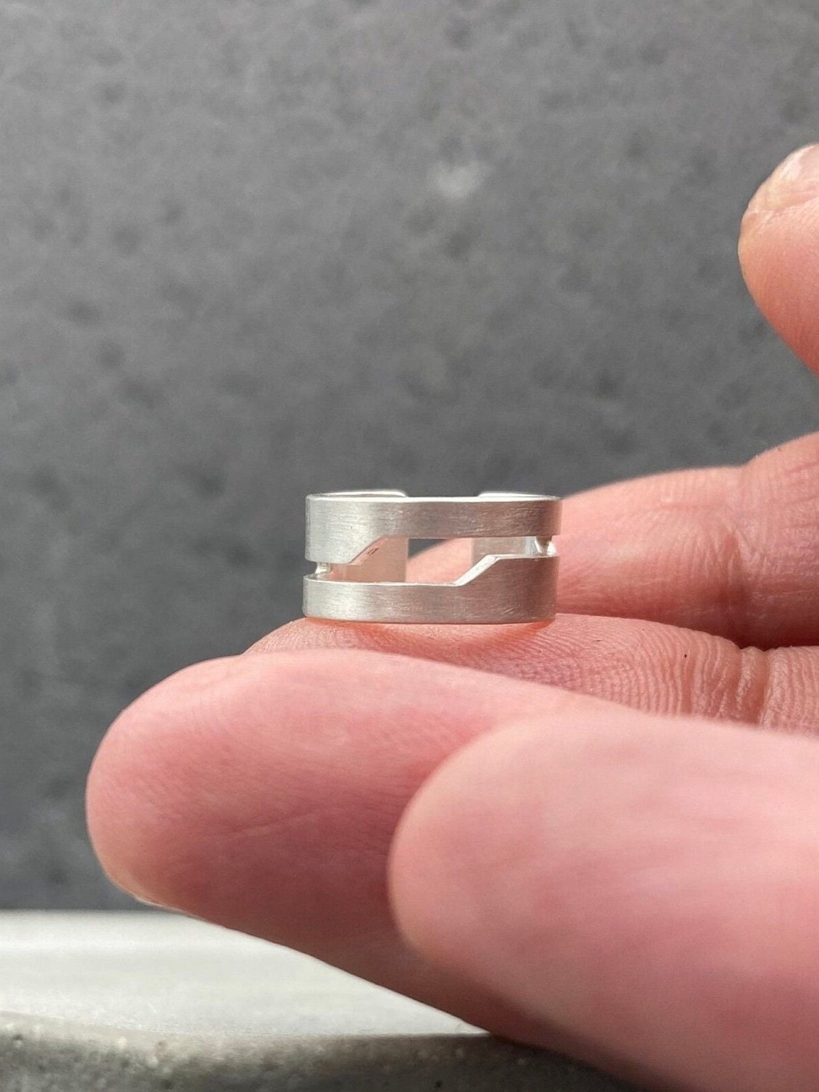 Geometric ear cuff in sterling silver