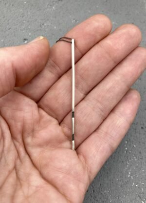 Second image of product: Long pendant necklace with oxidised details in sterling silver