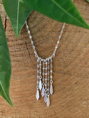 Second image of product: Long boho necklace in sterling silver