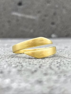 Minimalist wrap ring in gold plated sterling silver