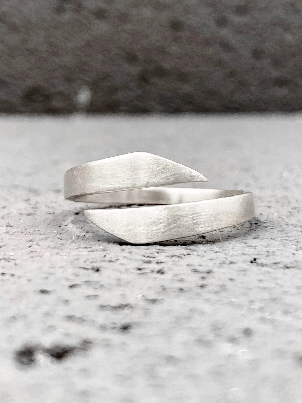 Minimalist wrap ring in sterling silver