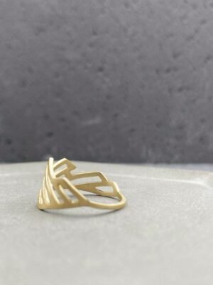 Elegant gold plated sterling silver ring in geometric design