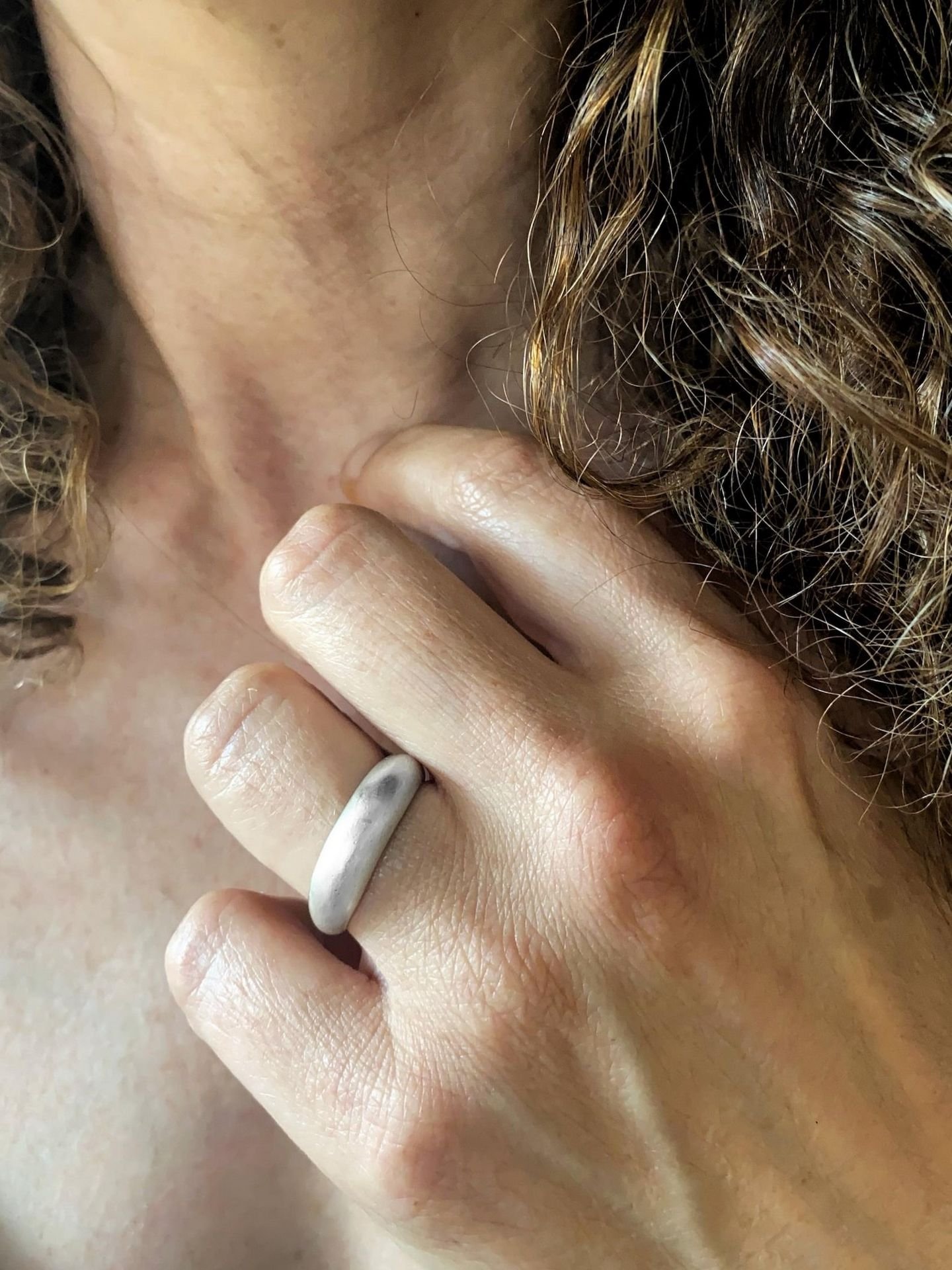 Chunky dome ring in sterling silver