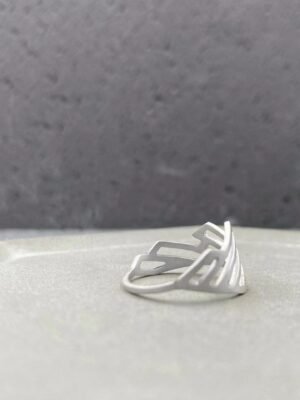 Elegant sterling silver ring in geometric design