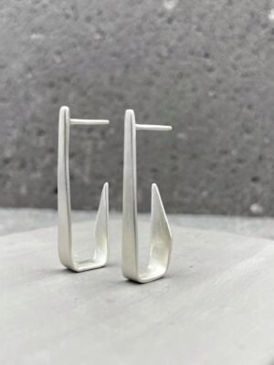 Minimalist stud earrings in sterling silver