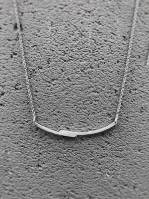 Second image of product: Asymmetrical modern necklace in sterling silver