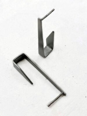 Minimalist stud earrings in black rhodium plated sterling silver