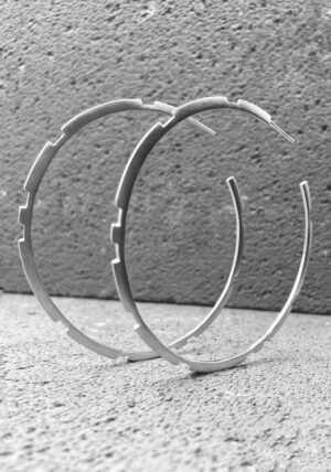 Second image of product: Large statement hoop earrings in sterling silver