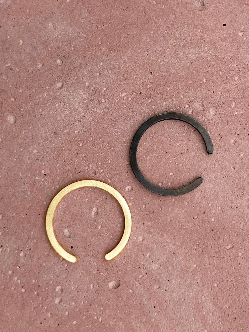 Gold & Black sterling silver minimalist ear cuff set