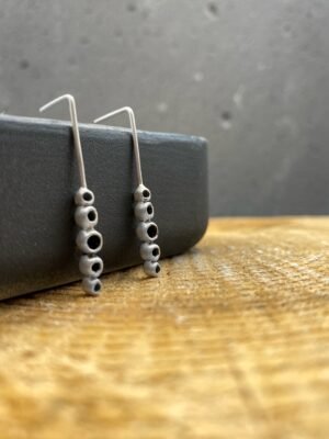 Seeds earrings in oxidised sterling silver