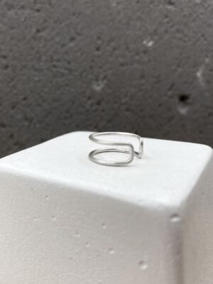 Double ear cuff in sterling silver