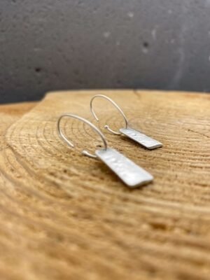 Forms Raw long dangle earrings in sterling silver
