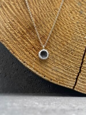 Forms oxidised organic sterling silver necklace