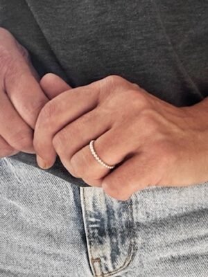 Dots stackable ring in sterling silver